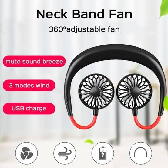 Hand Free Mini Fan, Portable Wearable Usb Rechargeable Personal Neckband Fan 360 Degrees Free Rotation (random Color)